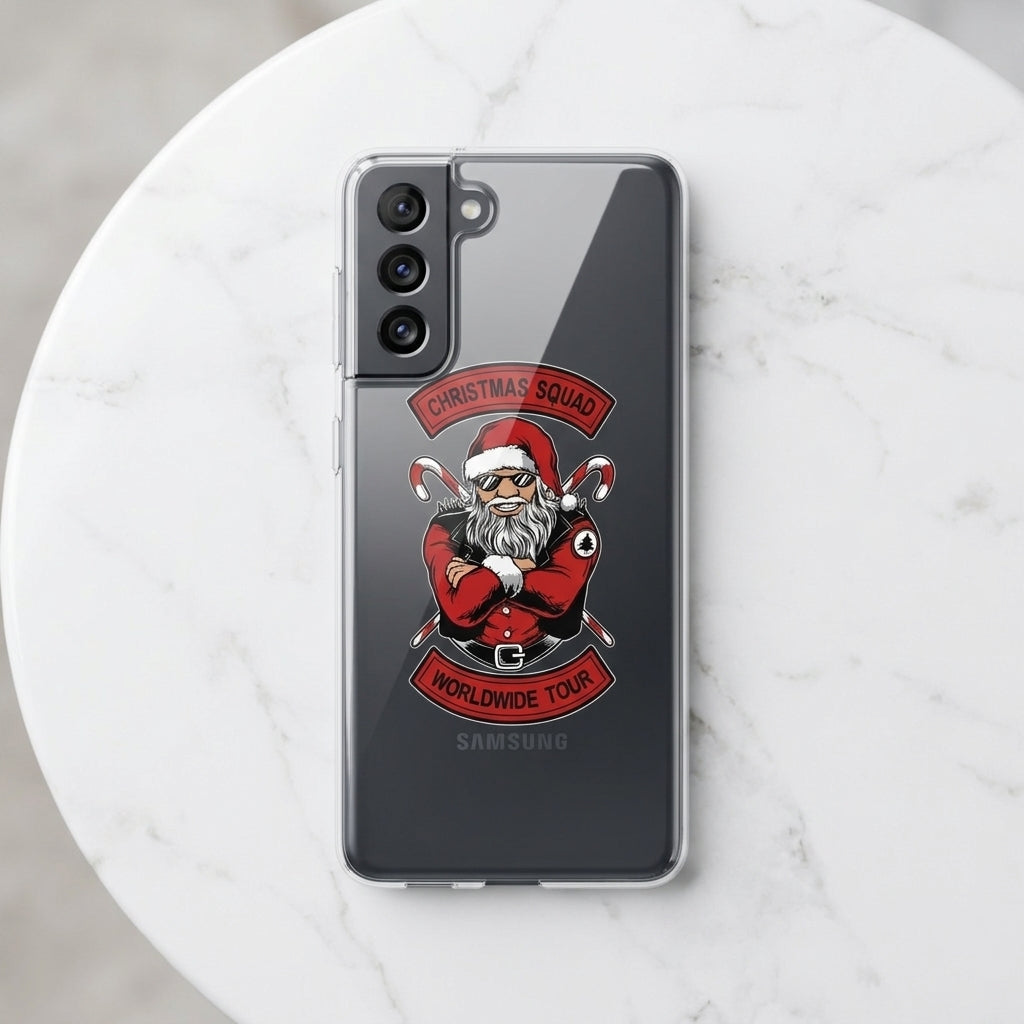 Cool Santa Christmas Squad Worldwide Tour Clear Case for Samsung Galaxy | Graphic Phone Cover