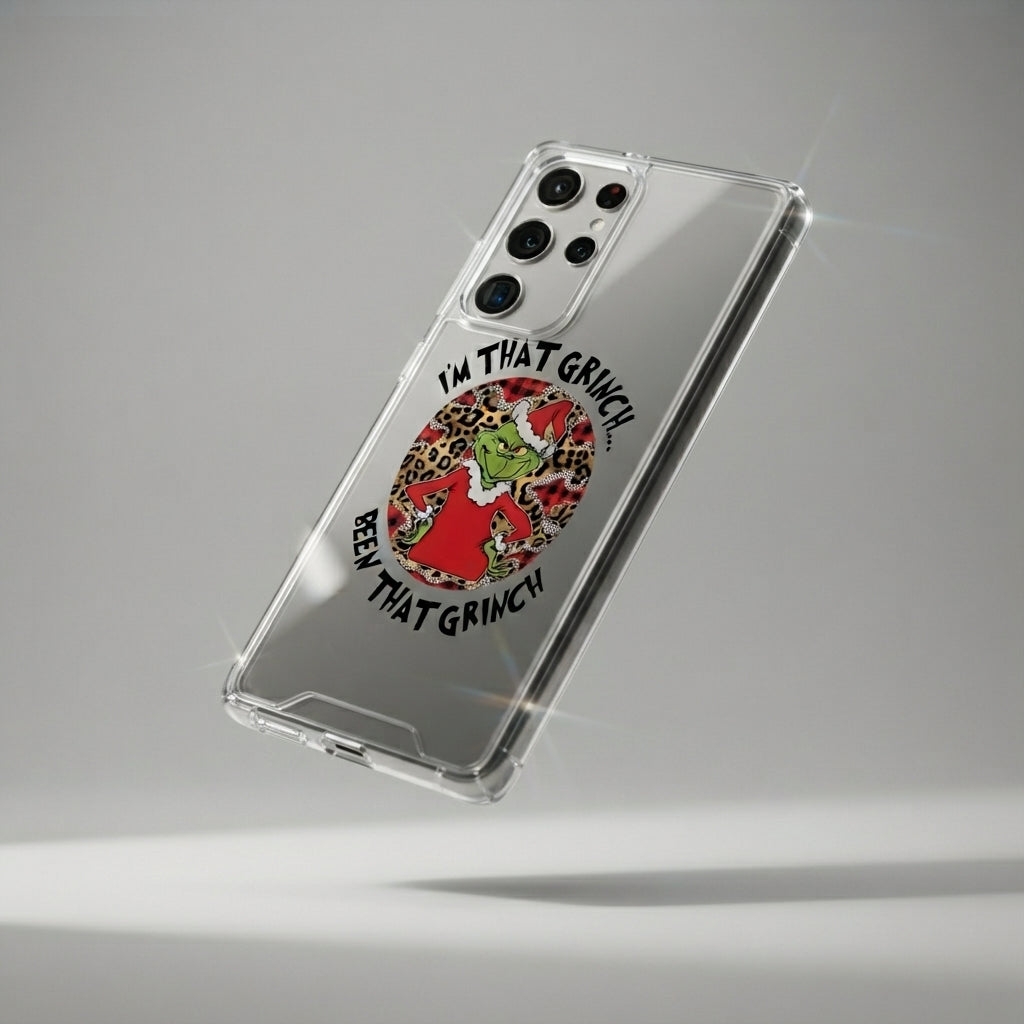 I'm That Grinch Leopard Graphic Designer Clear Case - Funny Christmas Transparent Phone Cover