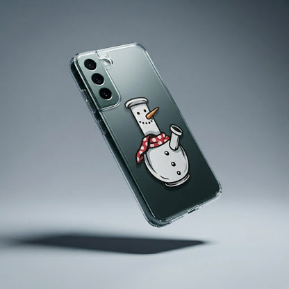 Snowman Bong Graphic Designer Clear Case - Funny Christmas Transparent Phone Cover