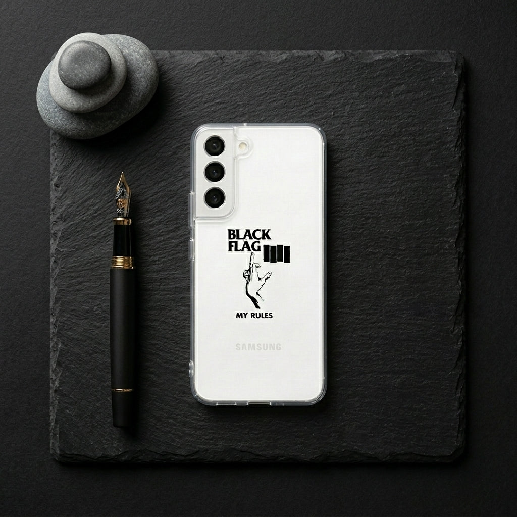 Black Flag "My Rules" Punk Rock Clear Phone Case – Classic Band Graphic Cover