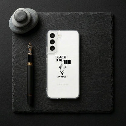 Black Flag "My Rules" Punk Rock Clear Phone Case – Classic Band Graphic Cover