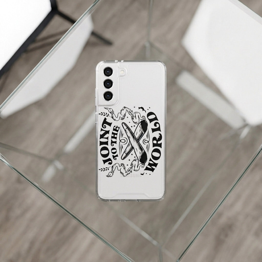 Joint to the World Funny Christmas Clear Case for Samsung Galaxy | Weed Holiday Phone Cover