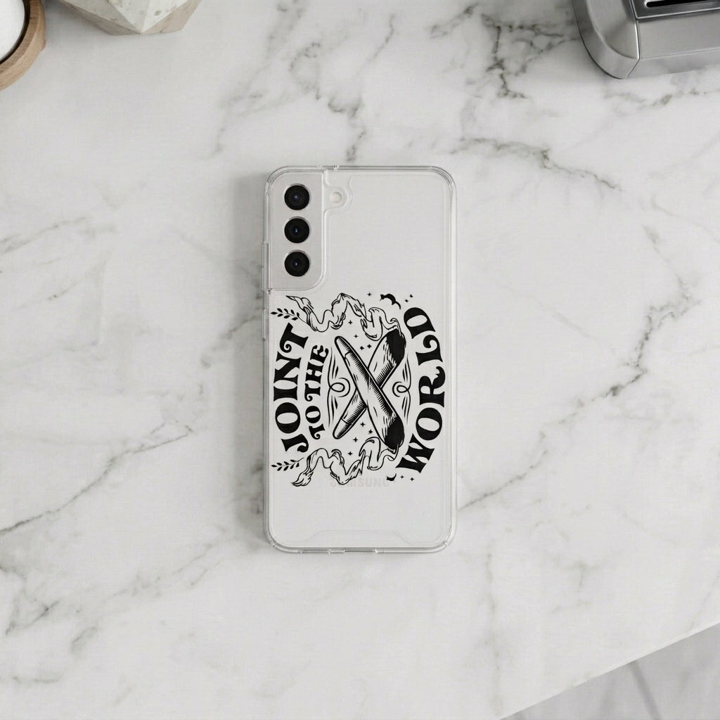 Joint to the World Funny Christmas Clear Case for Samsung Galaxy | Weed Holiday Phone Cover