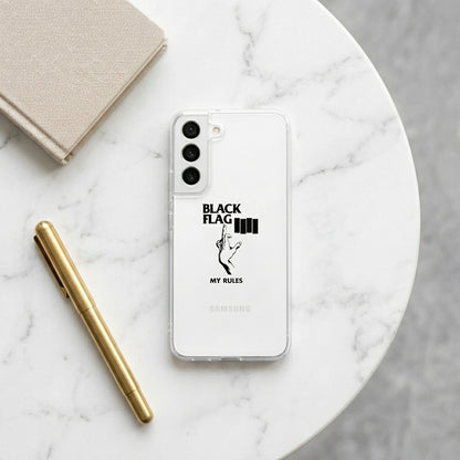 Black Flag "My Rules" Punk Rock Clear Phone Case – Classic Band Graphic Cover