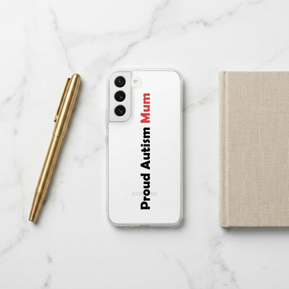 "Proud Autism Mum" Clear Phone Case – Minimalist Typography Cover