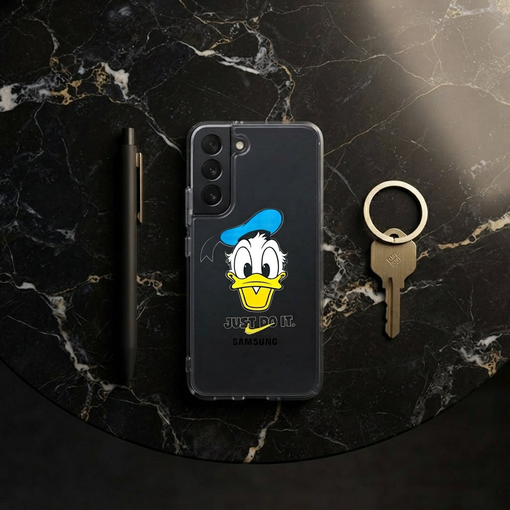 Donald Duck "Just Do It" Sport Mashup Clear Case for Samsung Galaxy