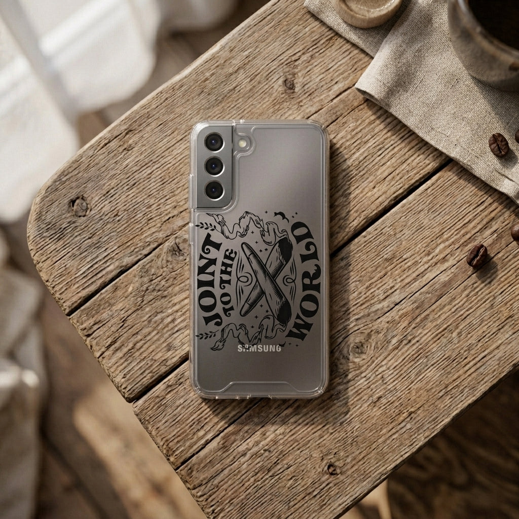Joint to the World Funny Christmas Clear Case for Samsung Galaxy | Weed Holiday Phone Cover