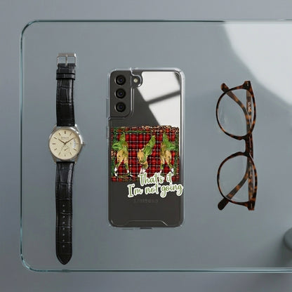 That's It I'm Not Going Grinch Plaid Clear Case for Samsung Galaxy | Funny Christmas Cover