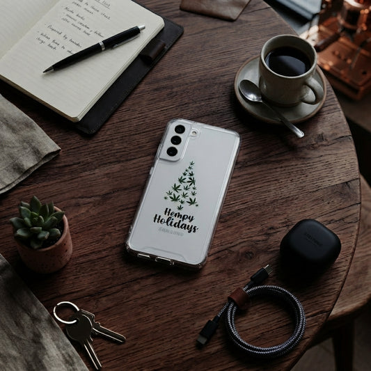 Hempy Holidays Christmas Tree Graphic Designer Clear Case - Festive Transparent Phone Cover