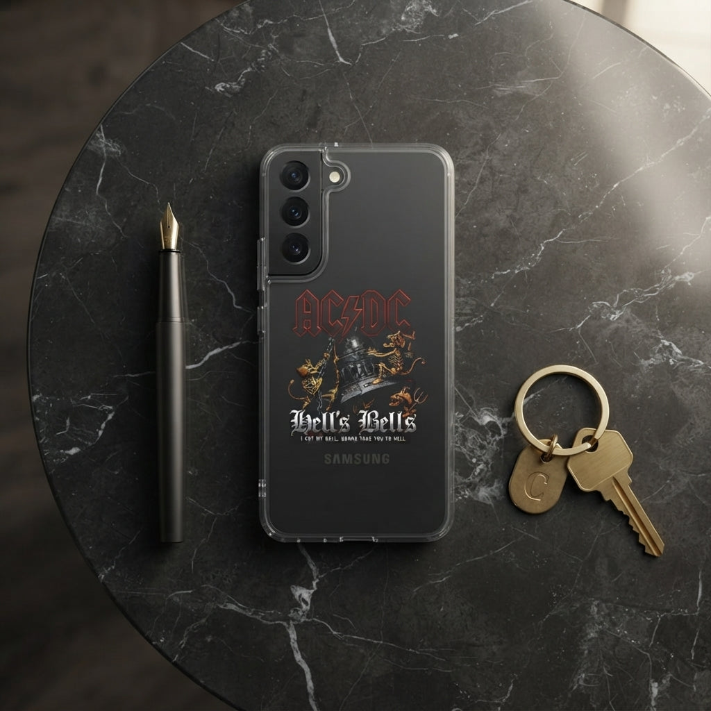 Samsung Clear Phone Case - AC/DC Hells Bells Rock Band Graphic Cover