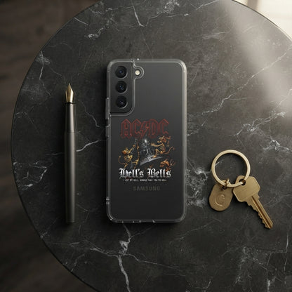 Samsung Clear Phone Case - AC/DC Hells Bells Rock Band Graphic Cover