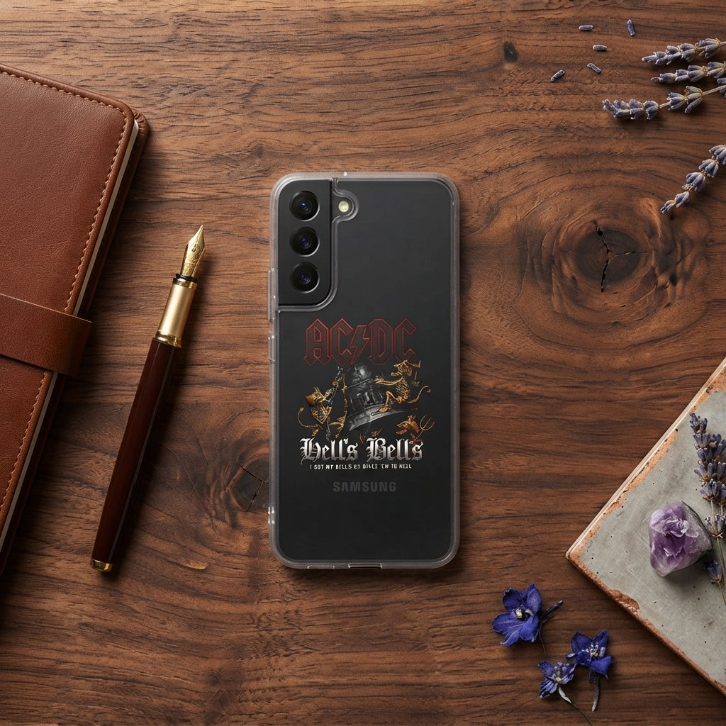 Samsung Clear Phone Case - AC/DC Hells Bells Rock Band Graphic Cover