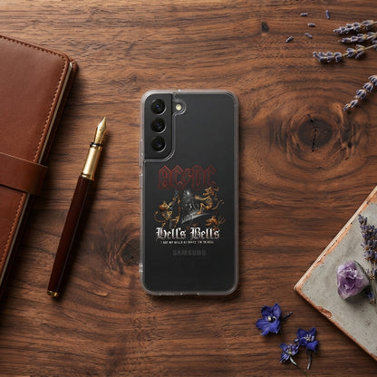 Samsung Clear Phone Case - AC/DC Hells Bells Rock Band Graphic Cover