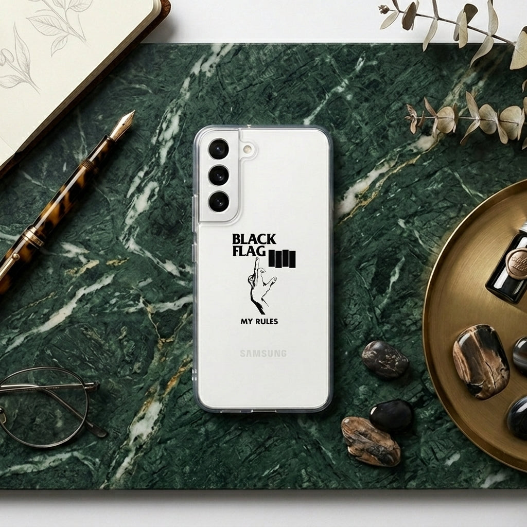 Black Flag "My Rules" Punk Rock Clear Phone Case – Classic Band Graphic Cover