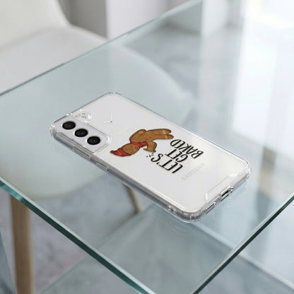 Let's Get Baked Gingerbread Man Christmas Clear Case for Samsung Galaxy | Funny Holiday Cover