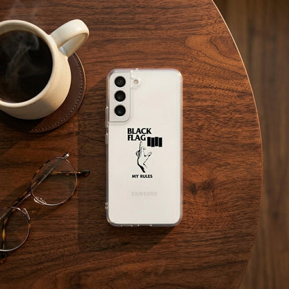 Black Flag "My Rules" Punk Rock Clear Phone Case – Classic Band Graphic Cover