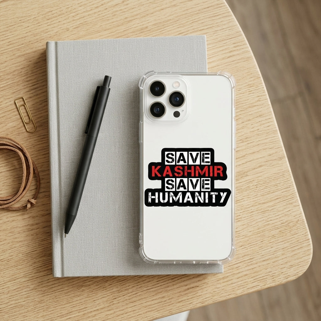 Save Kashmir Save Humanity Clear Transparent iPhone Case