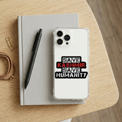 Save Kashmir Save Humanity Clear Transparent iPhone Case
