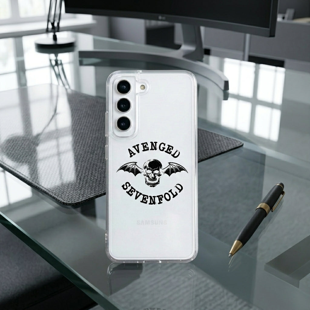Avenged Sevenfold Deathbat Clear Phone Case – Heavy Metal Band Graphic Cover