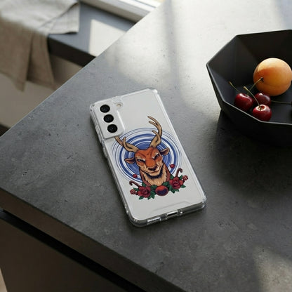 Majestic Deer Antler Floral Graphic Designer Clear Case - Transparent Phone Cover