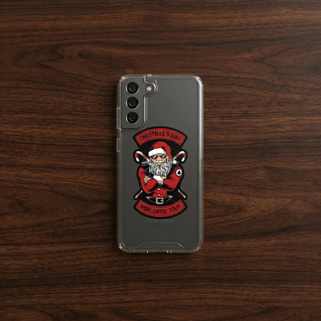 Cool Santa Christmas Squad Worldwide Tour Clear Case for Samsung Galaxy | Graphic Phone Cover