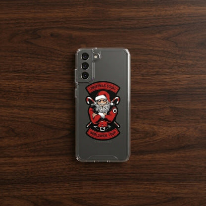 Cool Santa Christmas Squad Worldwide Tour Clear Case for Samsung Galaxy | Graphic Phone Cover
