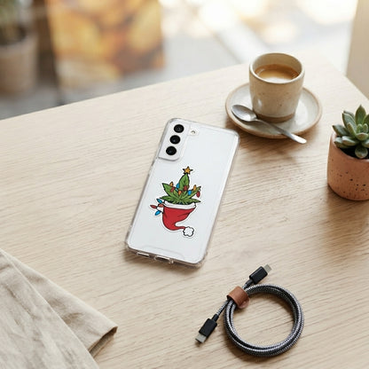 Merry Weedmas Christmas Gnomes Graphic Designer Clear Case - Funny Holiday Transparent Phone Cover