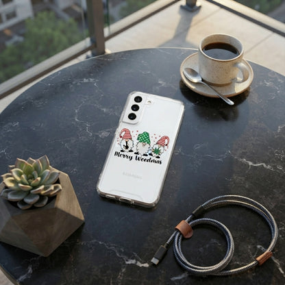 Merry Weedmas Christmas Gnomes Clear Case for Samsung Galaxy | Funny Holiday Cover