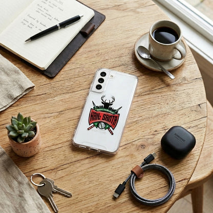 Born to Believe Hail Santa Deer Emblem Designer Clear Case - Festive Transparent Phone Cover