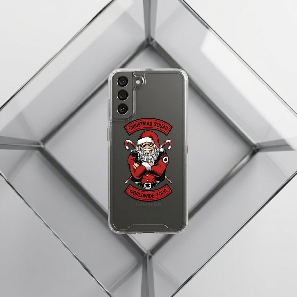 Cool Santa Christmas Squad Worldwide Tour Clear Case for Samsung Galaxy | Graphic Phone Cover