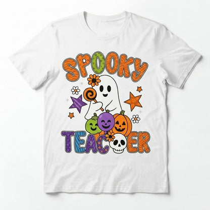 Spooky Teacher Halloween T-Shirt – Retro Cute Ghost Graphic Tee