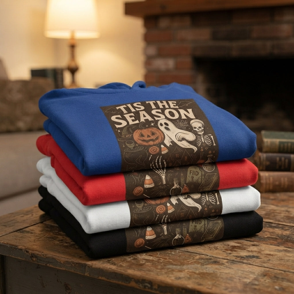 Tis The Season Vintage Halloween Hoodie – Retro Spooky Graphic Pullover