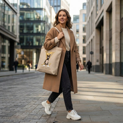 Playful Designer-Inspired Graphic Canvas Tote Bag – Premium Reusable Shopping Bag
