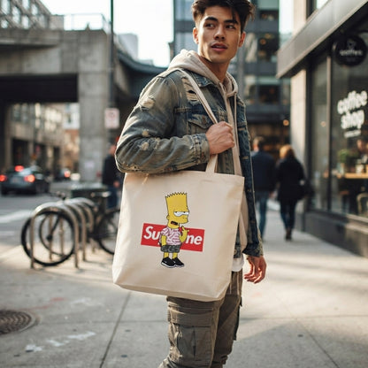 Bart Simpson Attitude Graphic Canvas Tote Bag – Streetwear Edition