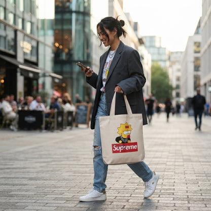 Maggie Simpson Streetwear Graphic Canvas Tote Bag – Hip Hop Edition