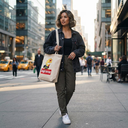 Maggie Simpson Streetwear Graphic Canvas Tote Bag – Hip Hop Edition