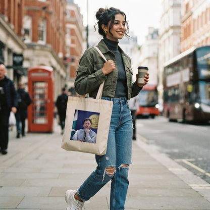 Imran Khan Thoughtful Portrait Printed Canvas Tote Bag