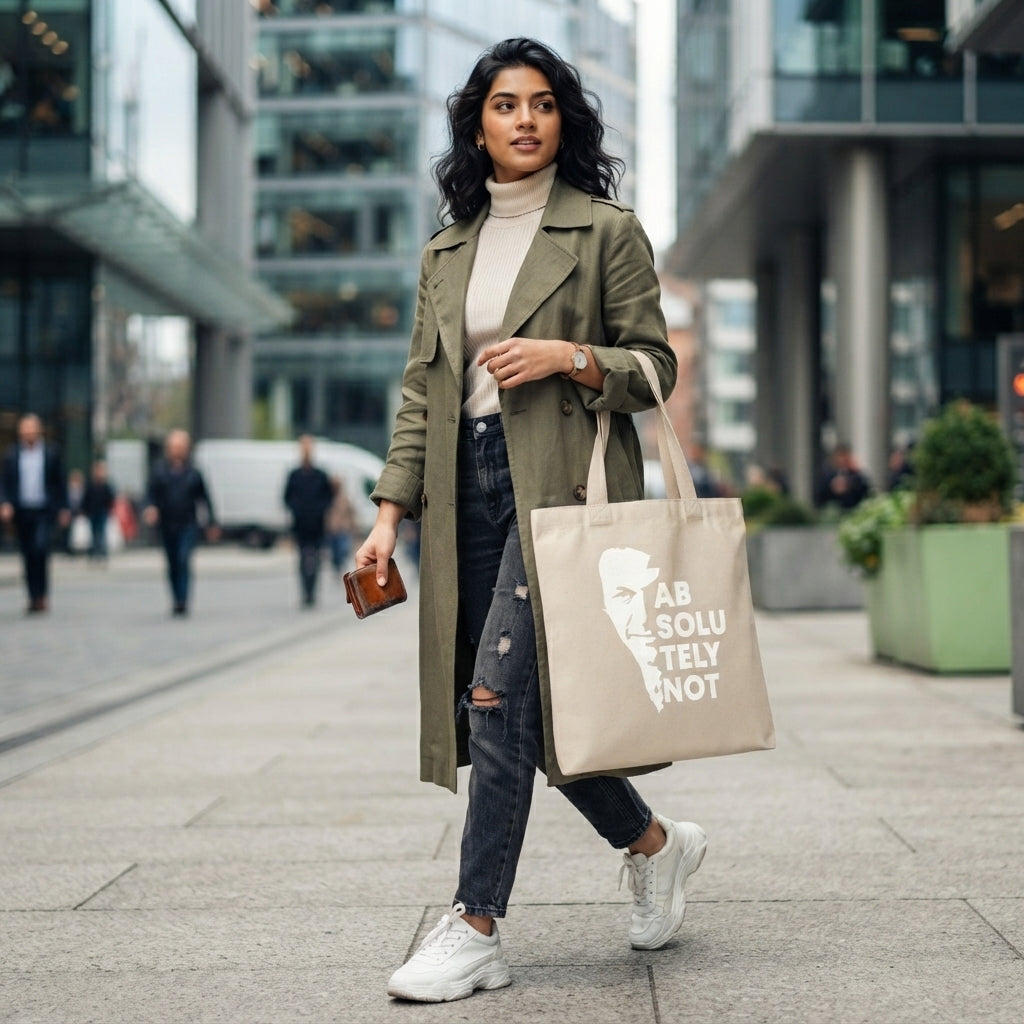 Absolutely Not Imran Khan Typography Canvas Tote Bag – Premium Cotton Shoulder Bag
