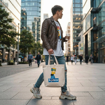 Bart Simpson Blue Puffer Ski Goggles Canvas Tote Bag – Streetwear Edition