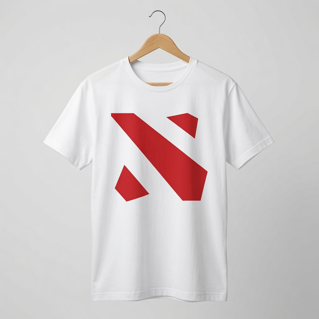 Dota 2 Logo T-Shirt Minimalist Gaming Graphic Tee MOBA Gamer Gift Men's Black White