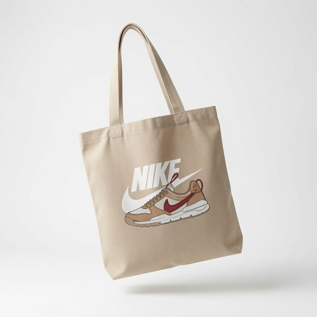 Retro Sneaker Graphic Canvas Tote Bag - Aesthetic Sneakerhead Shoulder Bag