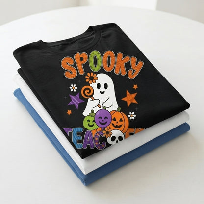 Spooky Teacher Halloween T-Shirt – Retro Cute Ghost Graphic Tee