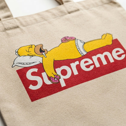 Sleeping Homer Simpson Donuts Graphic Canvas Tote Bag – Streetwear Edition
