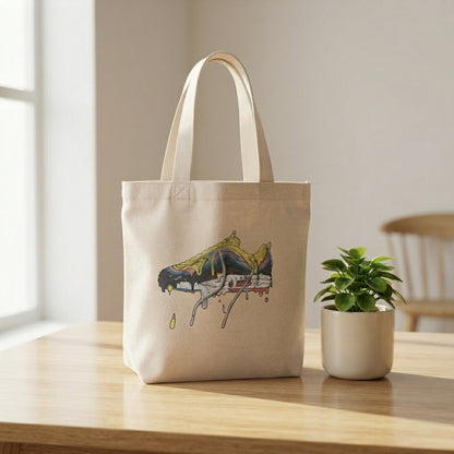 "Urban Drip" Colorful Dripping Sneaker Art Canvas Tote Bag