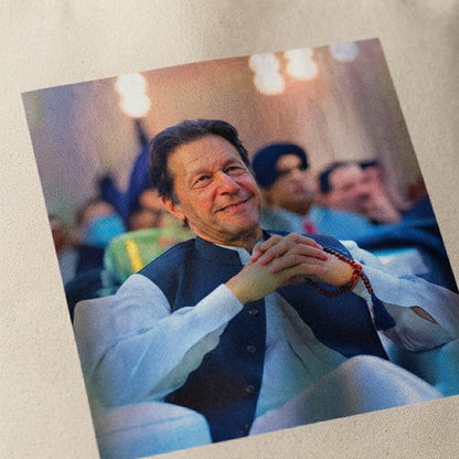 Imran Khan Portrait Printed Canvas Tote Bag – Eco-Friendly Cotton Shoulder Bag