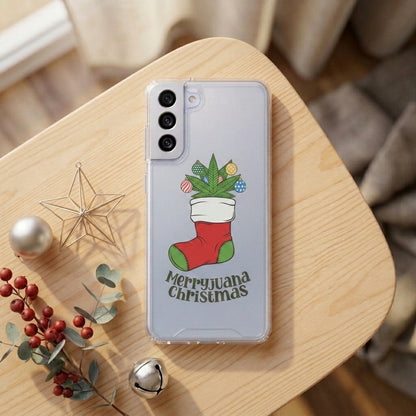 Merryjuana Christmas Stocking Clear Case for Samsung Galaxy | Funny Weed Holiday Phone Cover
