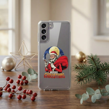 Cool Smoking Santa Merry Christmas Clear Case for Samsung Galaxy | Graphic Phone Cover