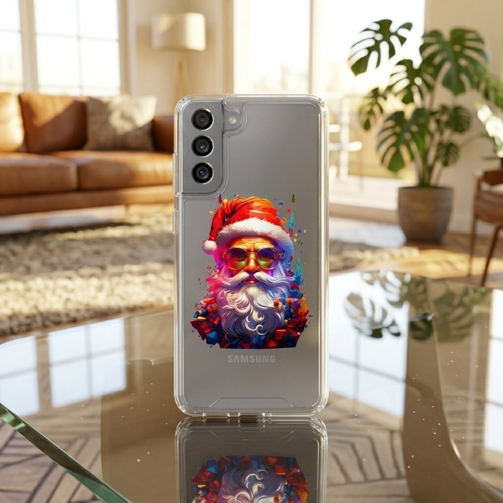 Cool Santa Sunglasses Christmas Clear Case for Samsung Galaxy | Colorful Art Phone Cover