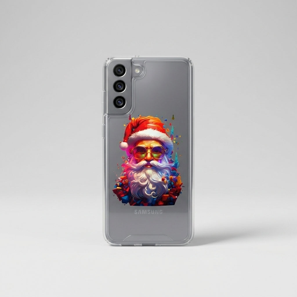 Cool Santa Sunglasses Christmas Clear Case for Samsung Galaxy | Colorful Art Phone Cover
