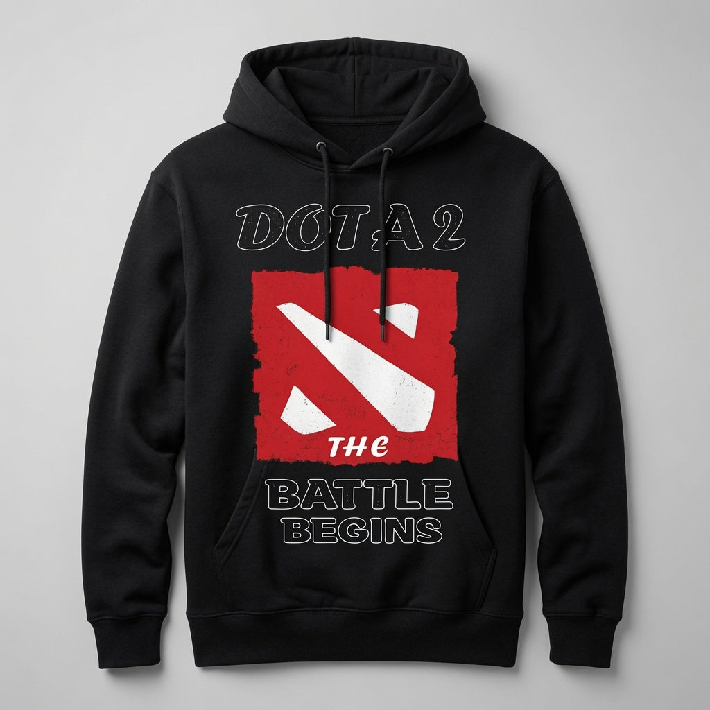Dota 2 The Battle Begins Hoodie MOBA Gaming Sweatshirt Pullover Gamer Gift Mens